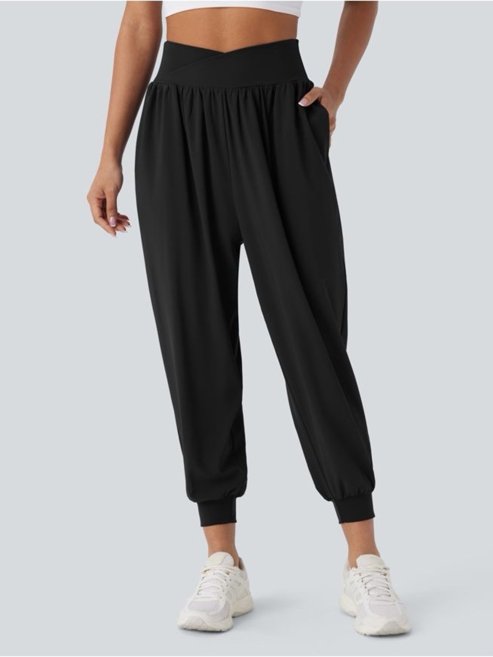 Brand NEW - Breezeful™ Crossover High Waisted Pockets Quick Dry Yoga Joggers